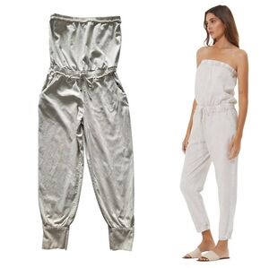 Young Fabulous & Broke Strapless Reeve Jumpsuit Medium Gray Jogger Style Tube